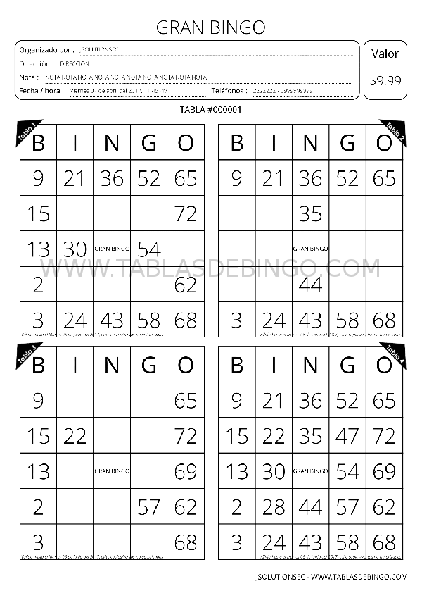 Tablas De Bingo Para Imprimir En Excel Recursos Excel Sexiz Pix