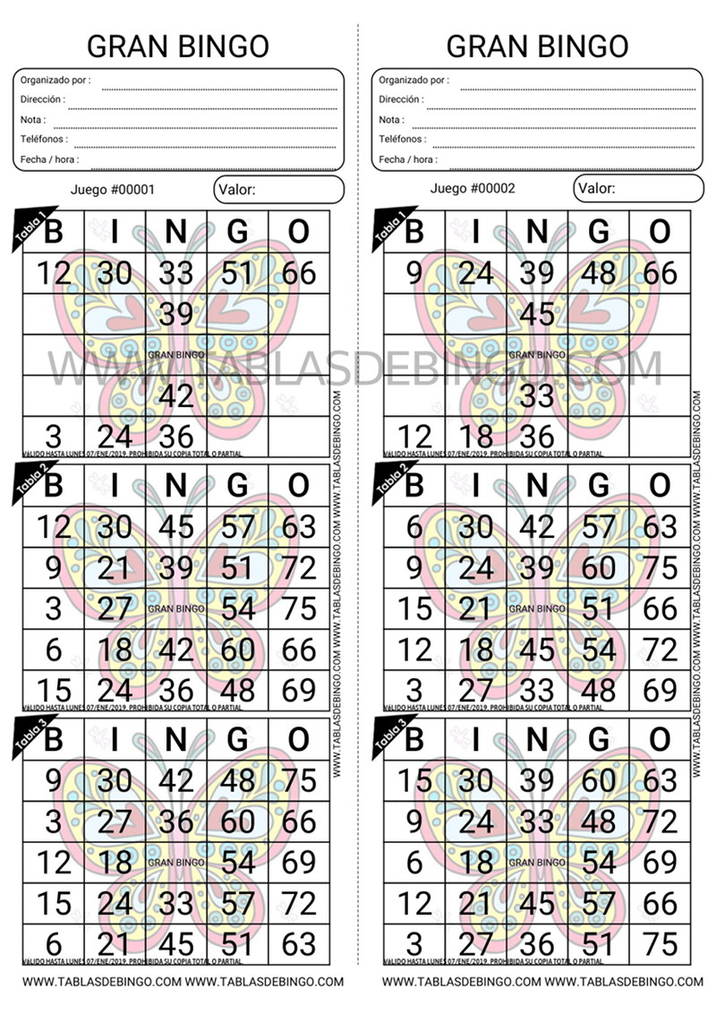 Juegos de Bingo Solidarios